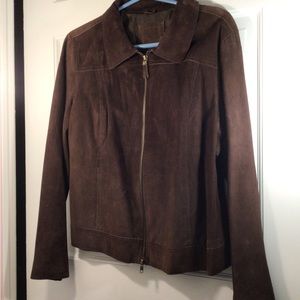 NWOT Rich Brown Suede Jacket Size XL Isaac Mizrahi